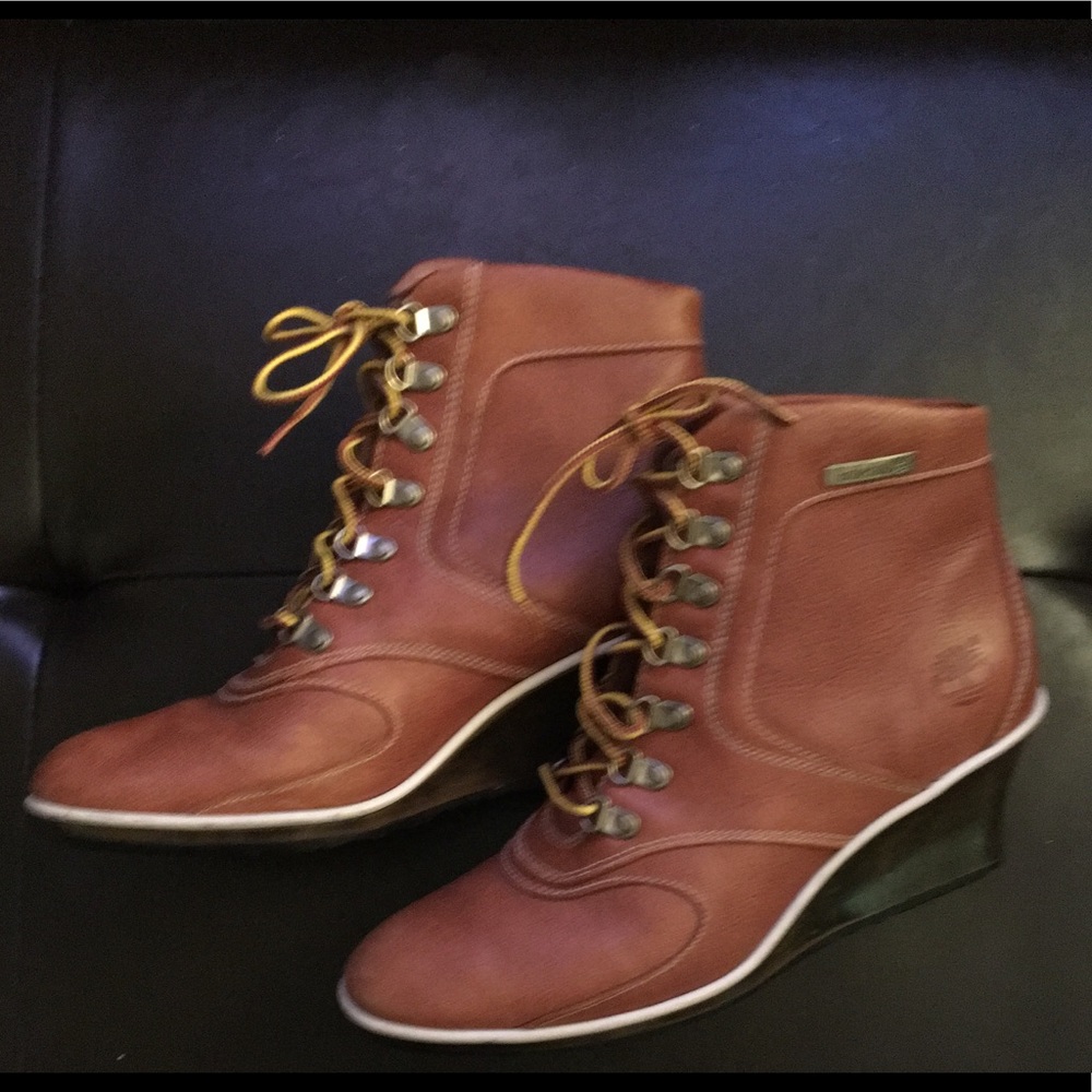 Wedge heel timberland boots